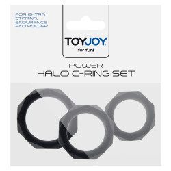Manpower TOYJOY Lot de 3 cockrings Silicone Power Halo Noirs